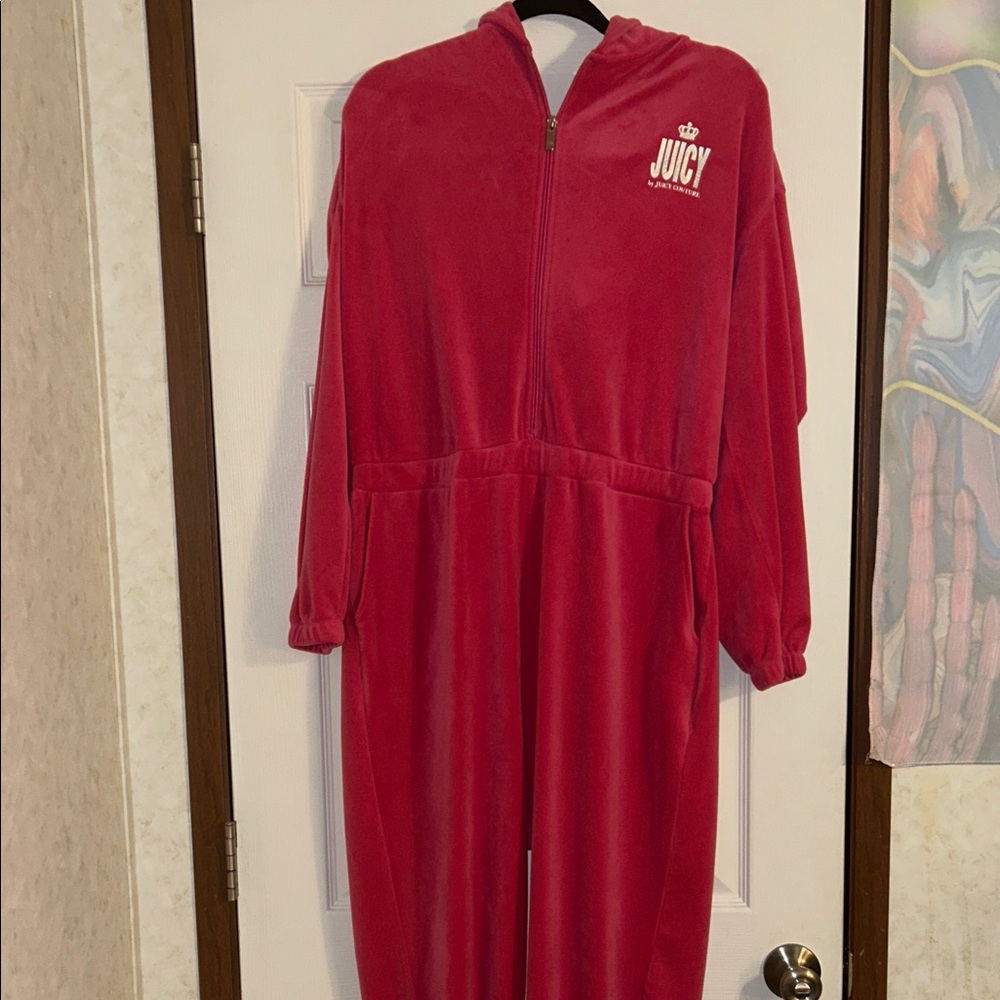 Juicy Couture Hot Pink Velour Jumpsuit